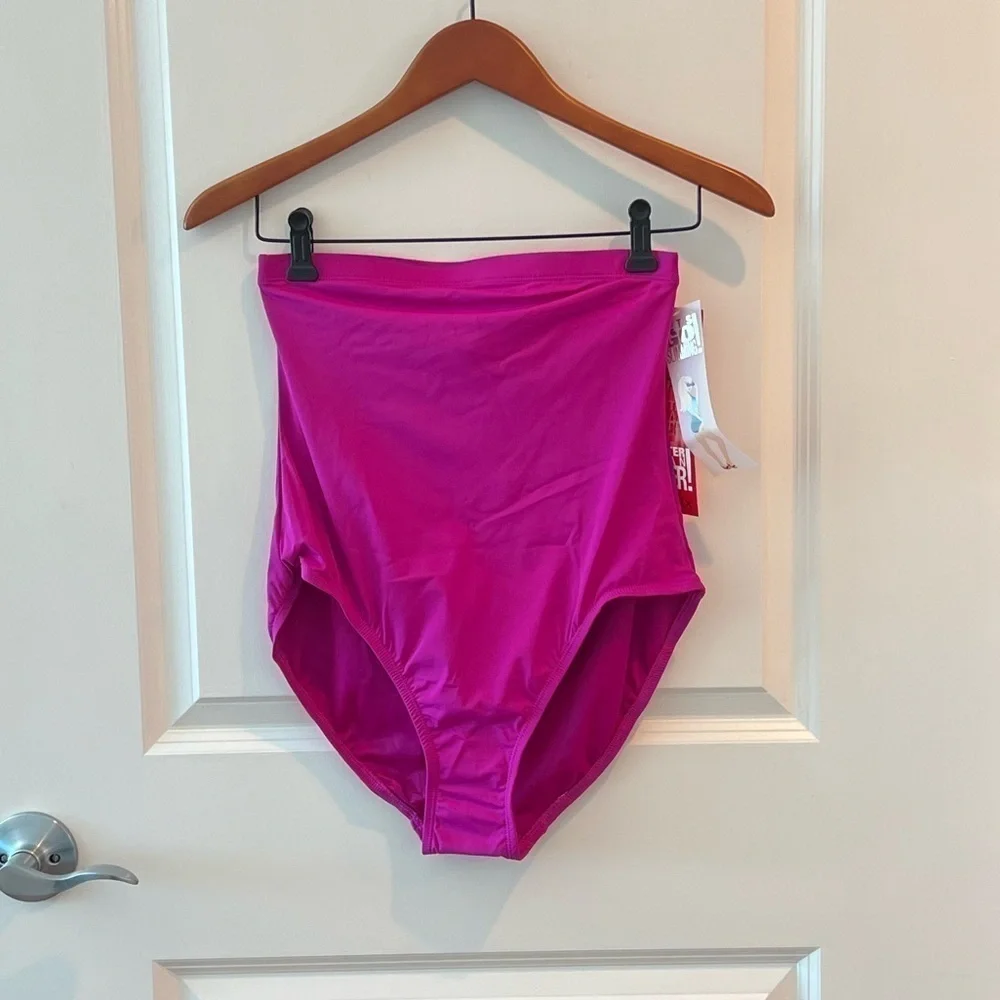 SPANX Core High Rise Shaping FullCoverage Swim Bottoms Shapewear In Berry NWT